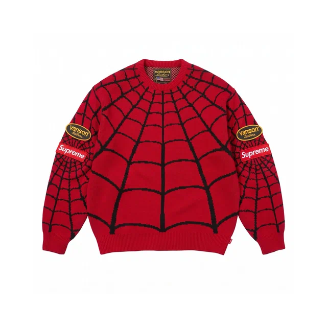 Свитер Supreme x Vanson Leathers Spider-Man Sweater Red